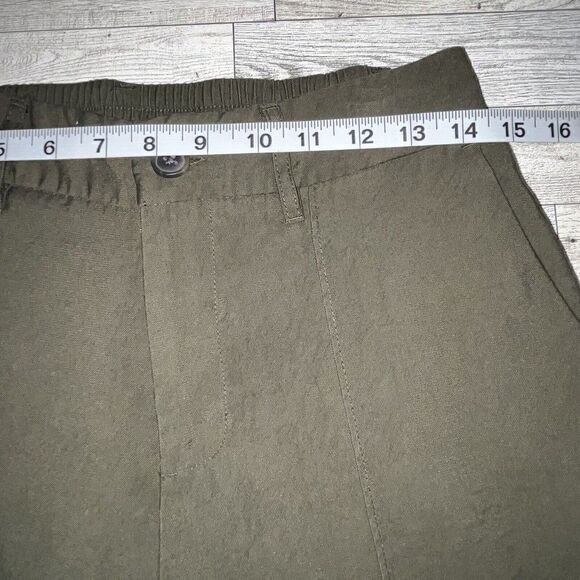 A New Day Ankle Pants Women’s Sz 6 Army Green Rolled Cuffs Center Seam High Rise - Picture 11 of 14